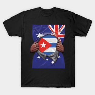 Cuba Flag Australian Flag Ripped - Gift for Cuban From Cuba T-Shirt